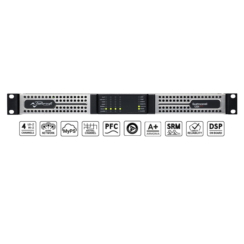 Cục Đẩy Công Suất  4 Kênh Powersoft Quattrocanali 1204 DSP+D