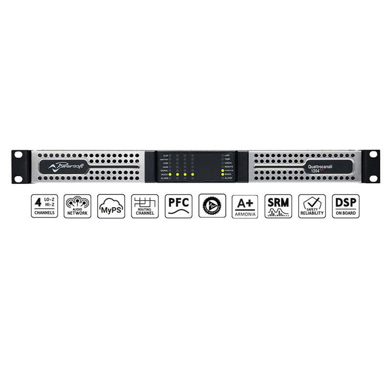 Cục Đẩy Công Suất  4 Kênh Powersoft Quattrocanali 1204 DSP