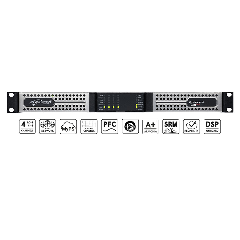 Cục Đẩy Công Suất  4 Kênh Powersoft Quattrocanali 2404 DSP+D