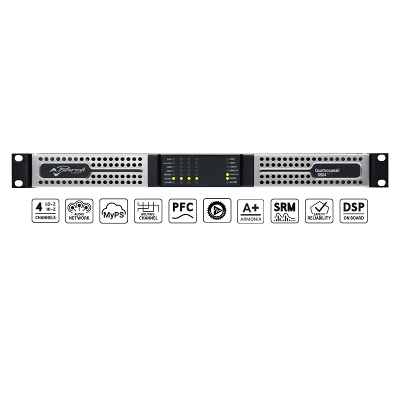 Cục Đẩy Công Suất  4 Kênh Powersoft  Quattrocanali 8804 DSP+D