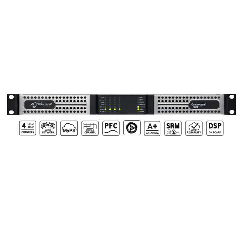 Cục Đẩy Công Suất  4 Kênh Powersoft  Quattrocanali 8804 DSP+